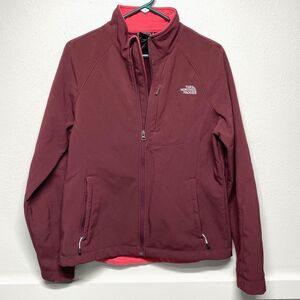 The North Face Womens Large Burgundy Red Fleece Lined Jacket sz L